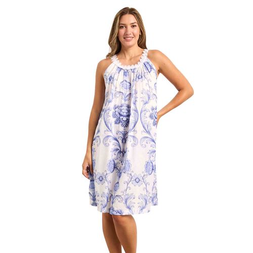 Cottonreal Super Voile Grand Crest Flora S/S Midi Nightdress